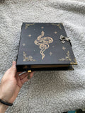 Snake Binder Journal – Handmade Leather Ring Grimoire with Serpent Design