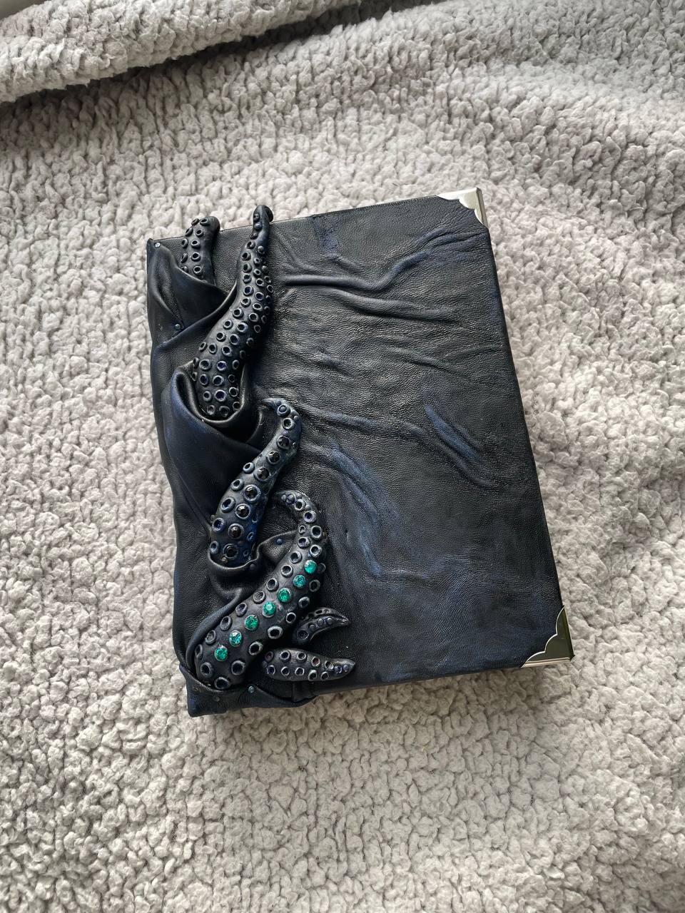 Kraken Grimoire – Dark Fantasy Leather Journal, Gothic Book of Shadows, Ocean Magic