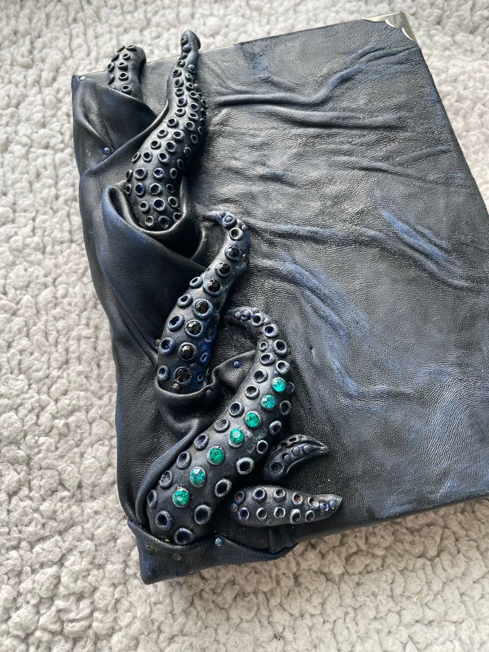 Kraken Grimoire – Dark Fantasy Leather Journal, Gothic Book of Shadows, Ocean Magic