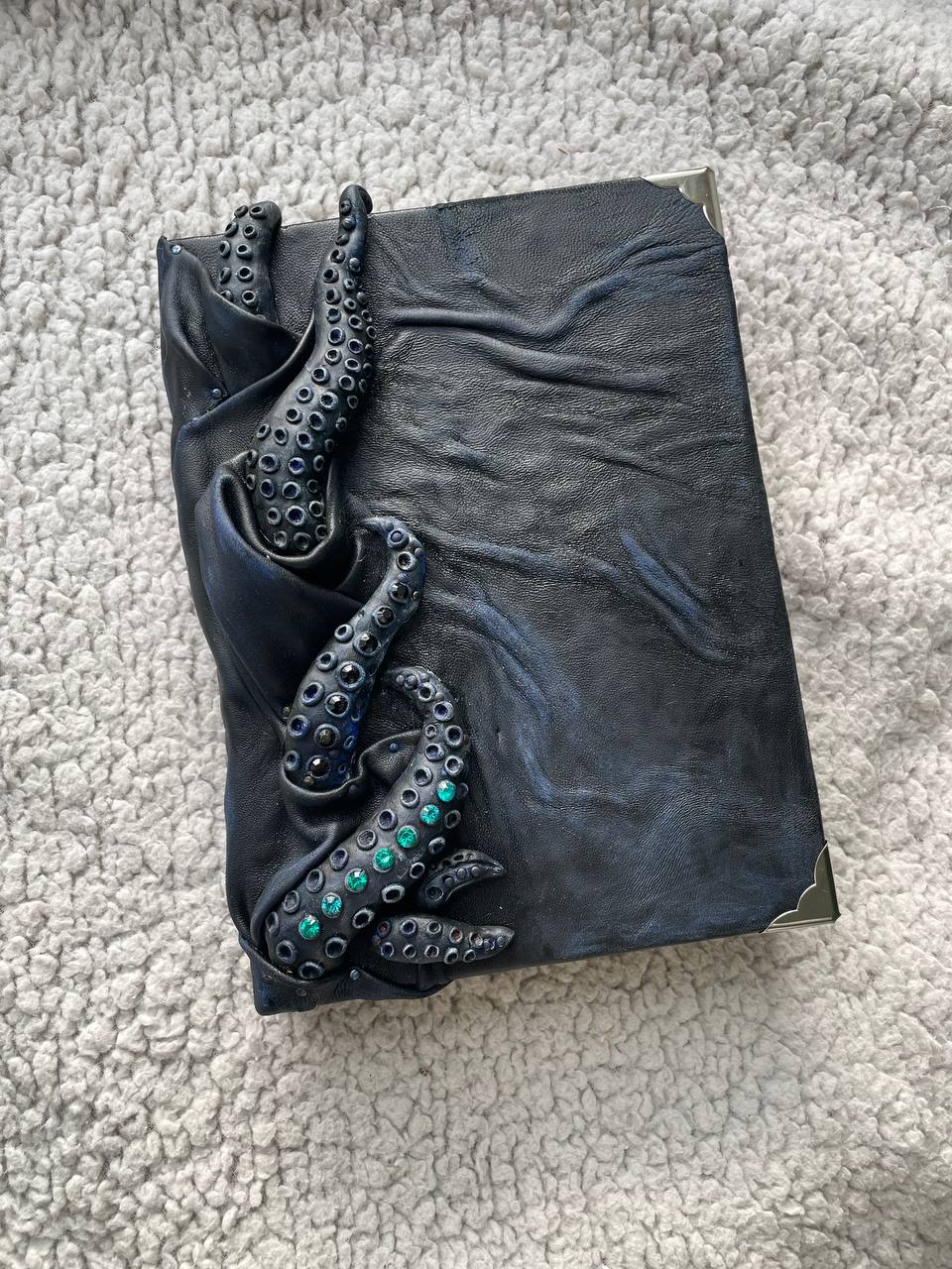 Kraken Grimoire – Dark Fantasy Leather Journal, Gothic Book of Shadows, Ocean Magic