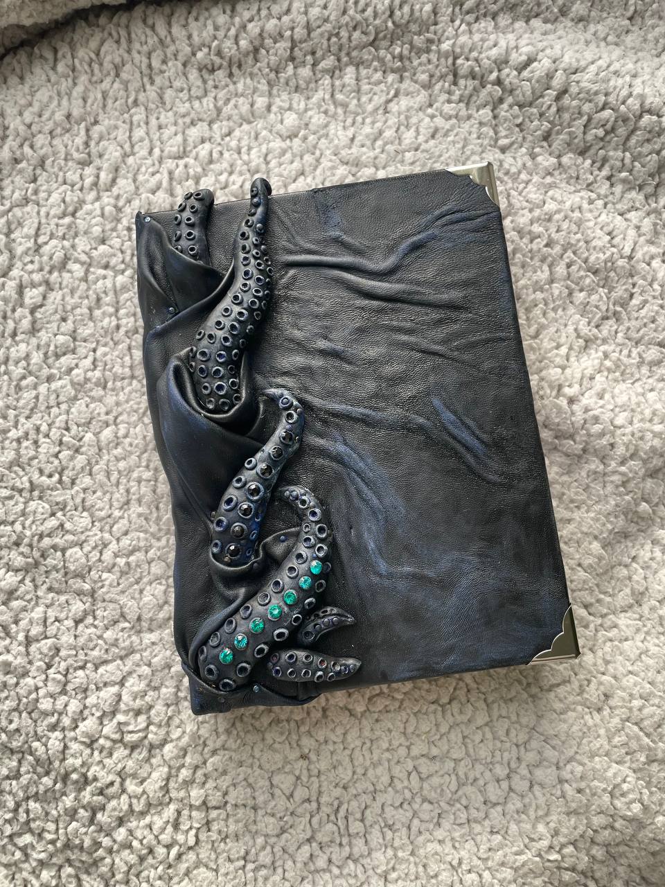 Kraken Grimoire – Dark Fantasy Leather Journal, Gothic Book of Shadows, Ocean Magic
