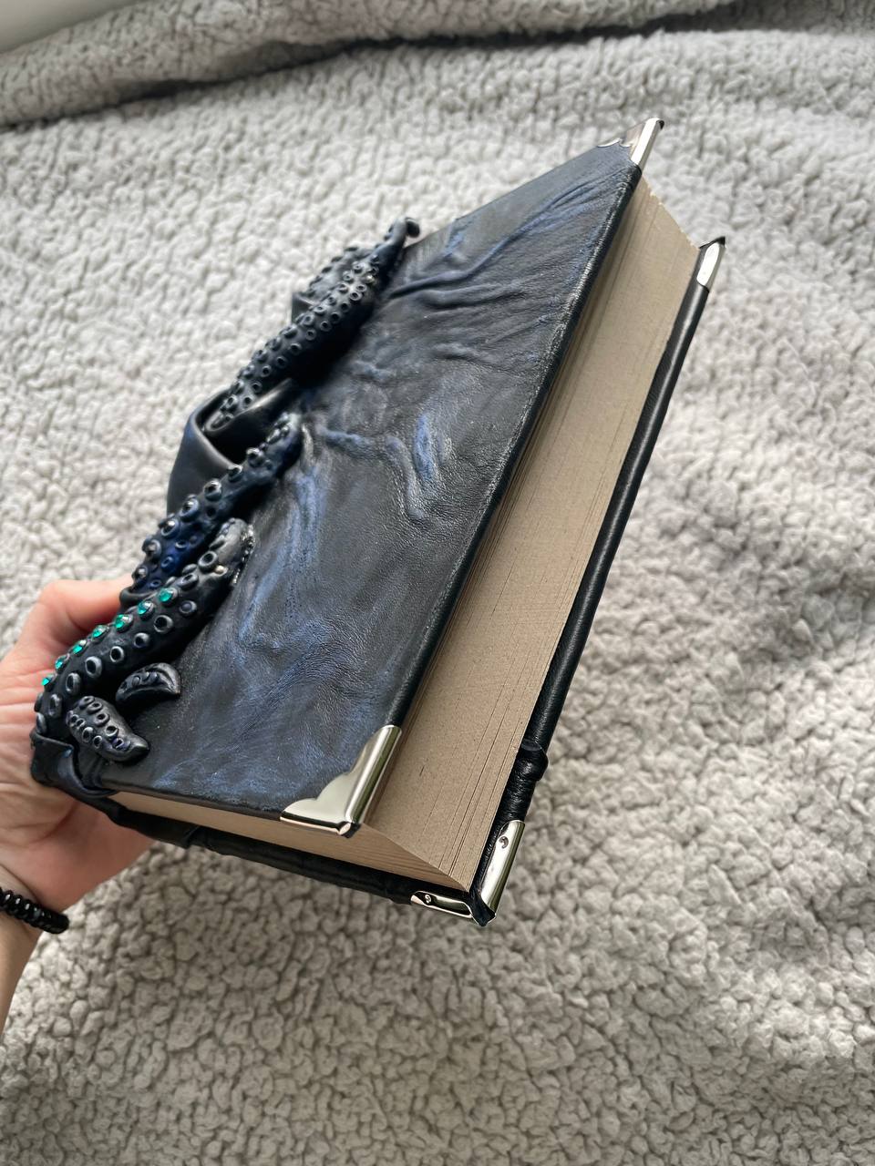 Kraken Grimoire – Dark Fantasy Leather Journal, Gothic Book of Shadows, Ocean Magic
