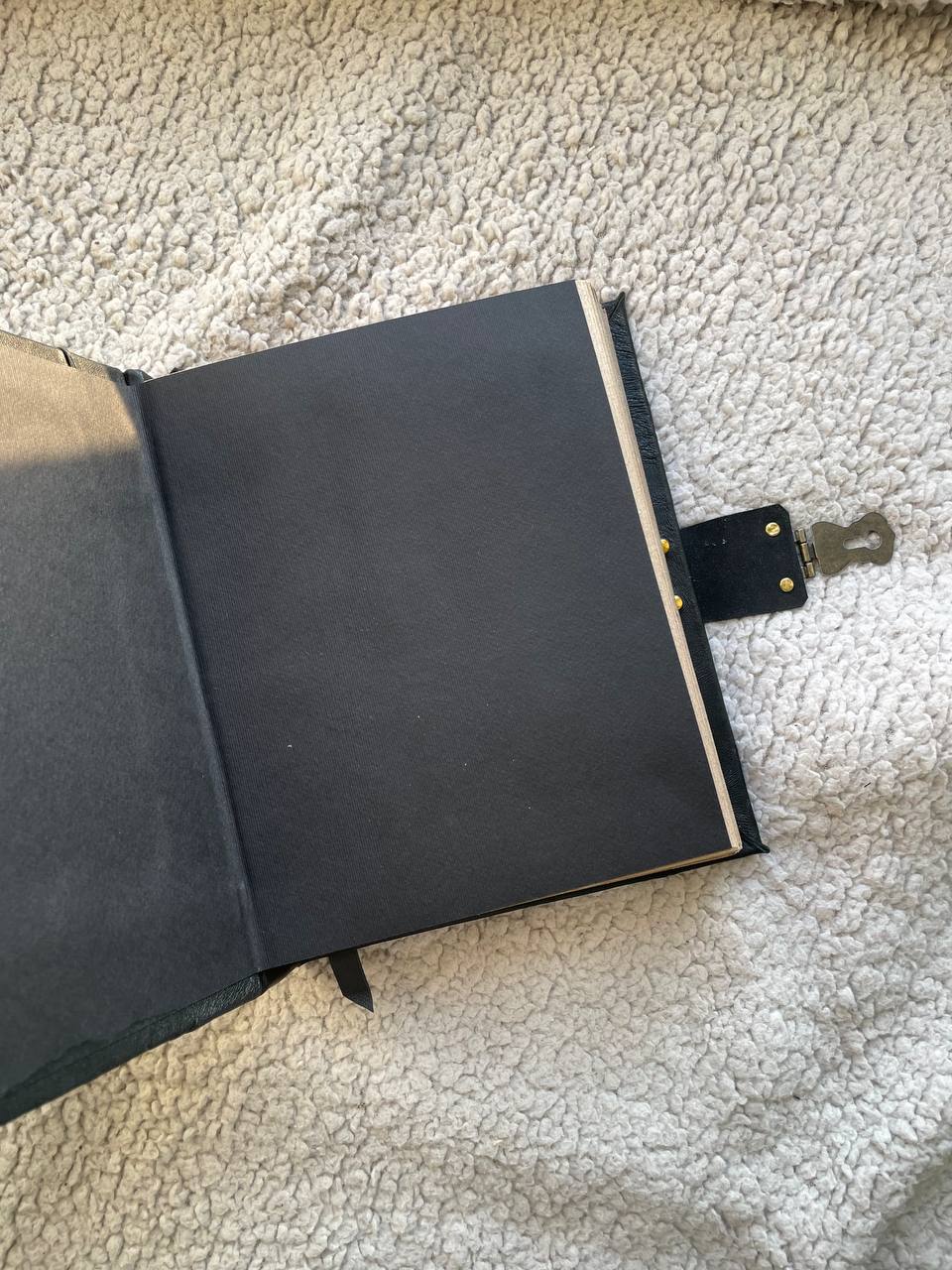 Leather Grimoire with Gold Triquetra | Book of Shadows Journal | Handmade Witch Notebook | Pagan Gift