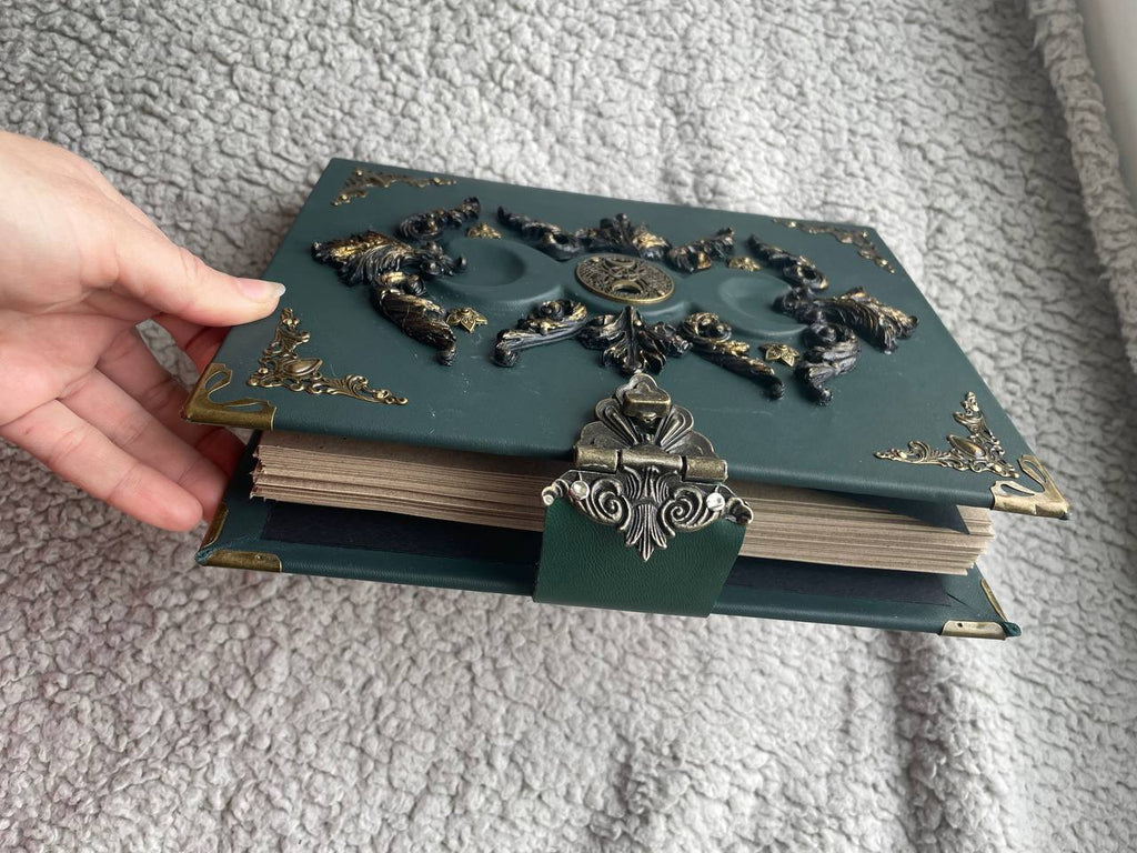 Leather Grimoire Binder with Triple Moon Phase & Tree of Life – Wiccan Book of Shadows