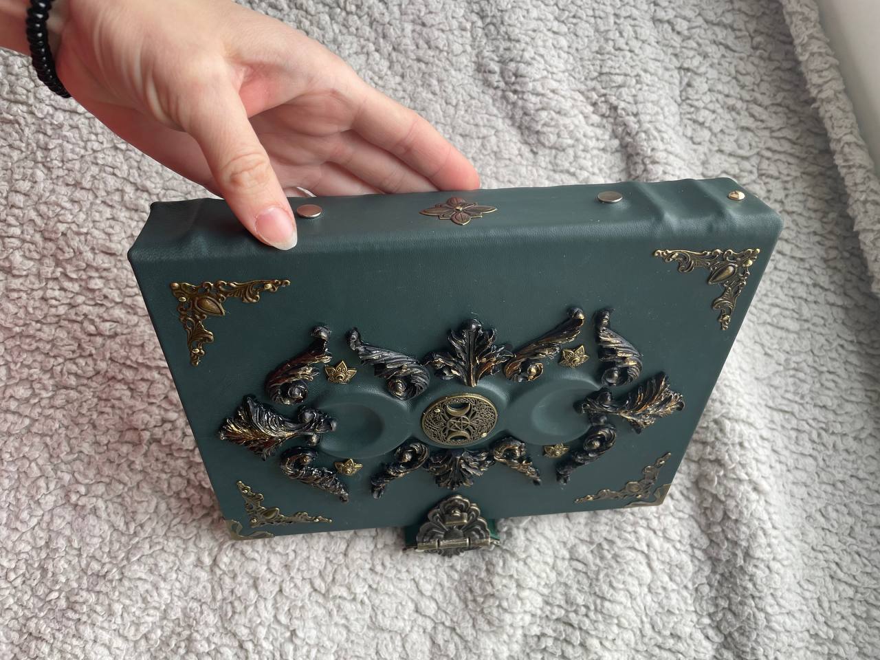 Leather Grimoire Binder with Triple Moon Phase & Tree of Life – Wiccan Book of Shadows