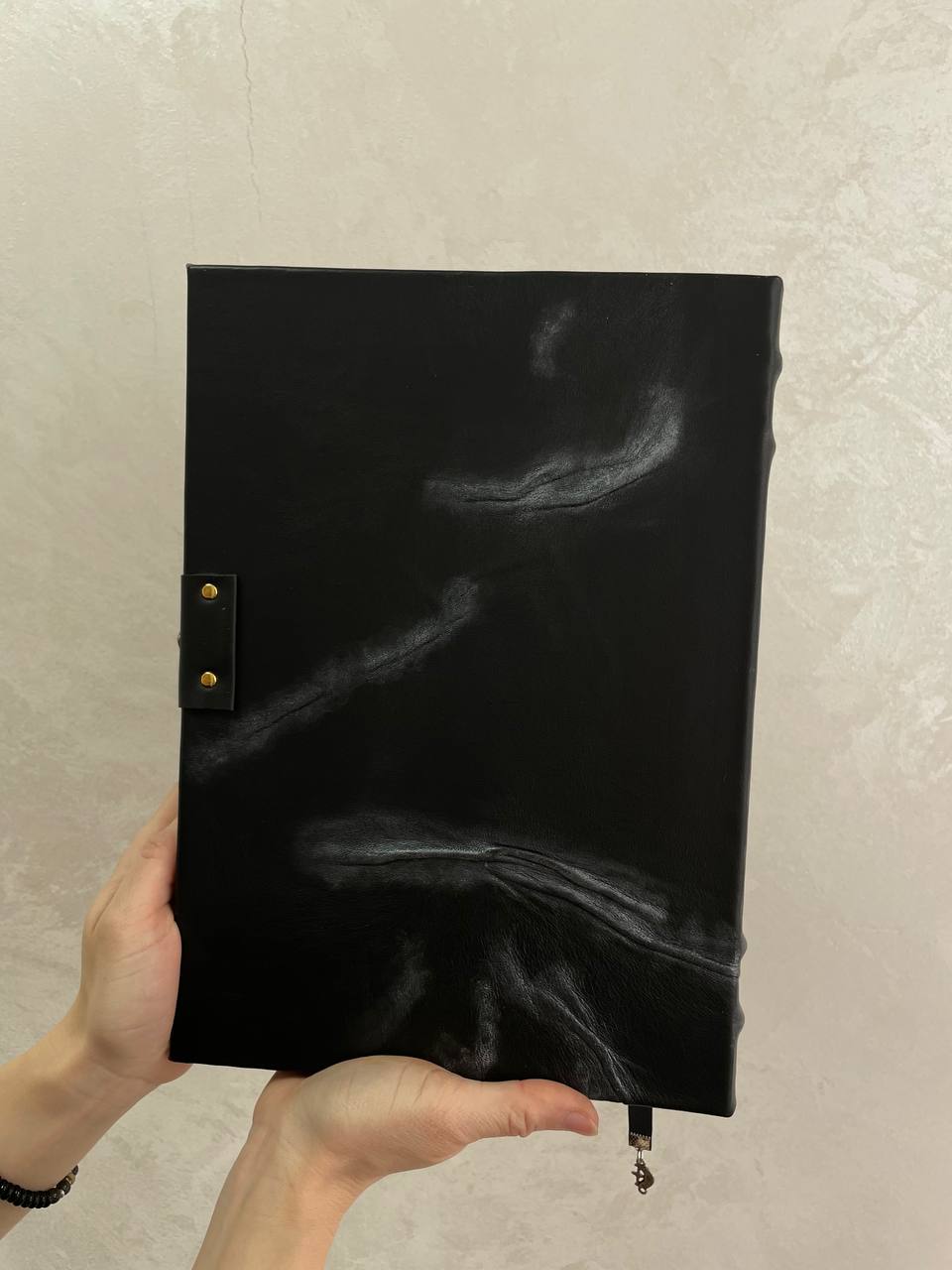 Amethyst Gothic Grimoire | Purple Moon Leather Book of Shadows | Handmade Witch Journal | Occult Gift