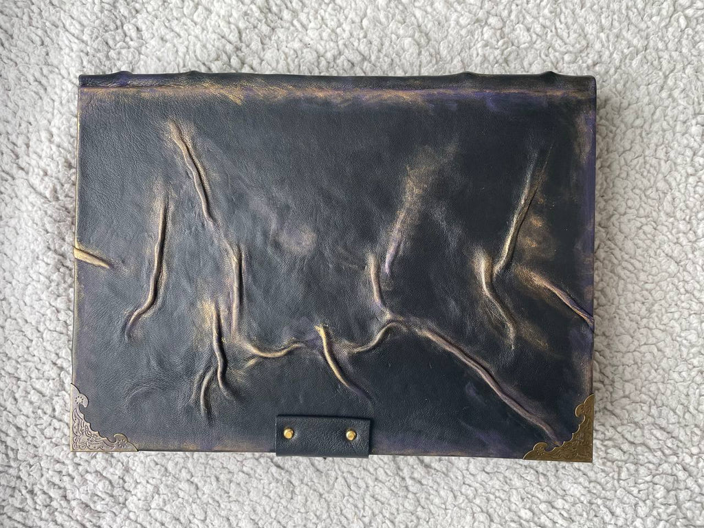 Jester Leather Grimoire | Handmade Gothic Journal | Dark Trickster Notebook |  Luxury Leather Joker Spell Book