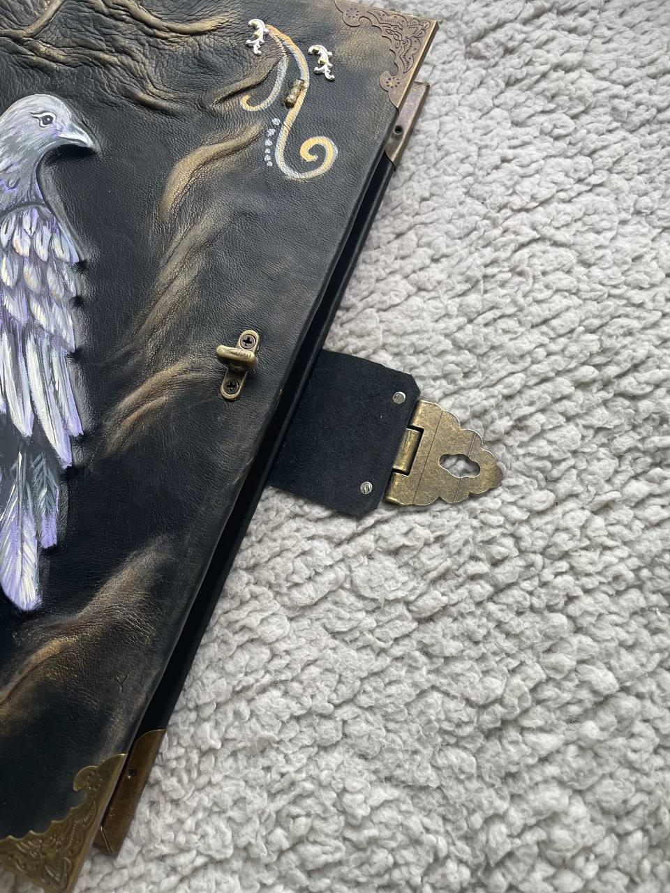 Dove Leather Journal | Handmade Grimoire | Hand Painted Notebook | Spiritual Journal | Peace Symbol Gift