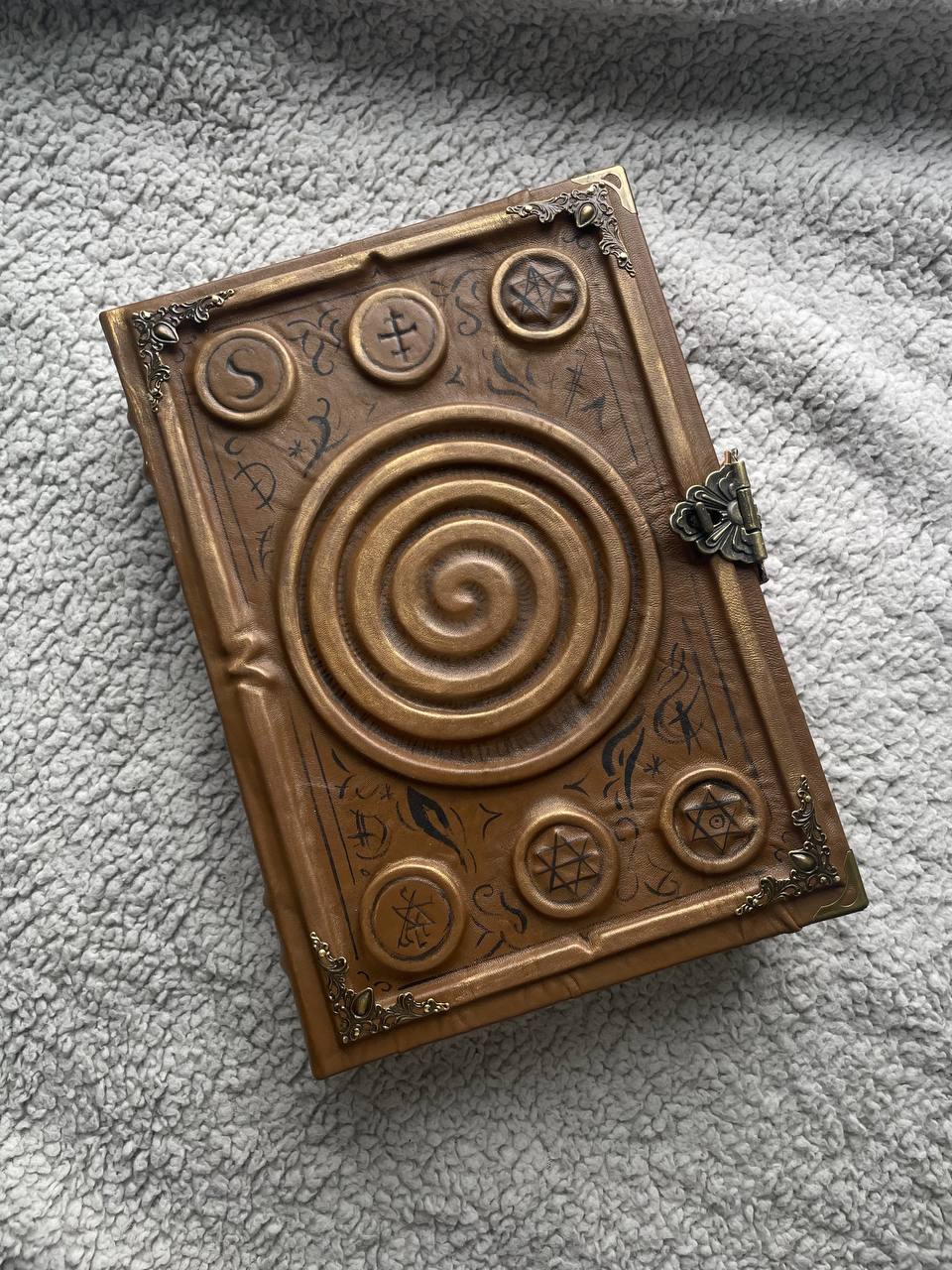 Gothic Leather Grimoire | Handmade Book of Shadows | Occult Journal | Sculpted Cover Spell Book