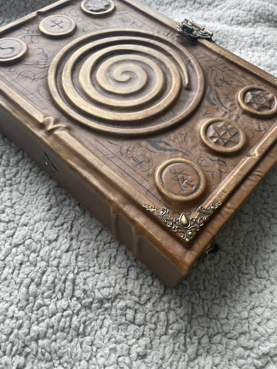 Gothic Leather Grimoire | Handmade Book of Shadows | Occult Journal | Sculpted Cover Spell Book