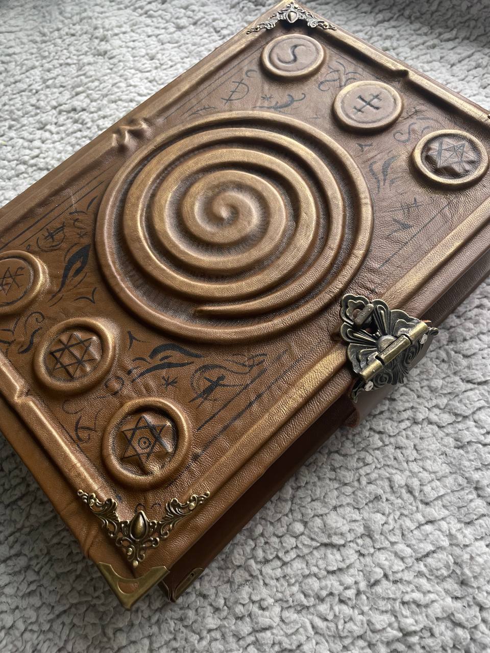 Gothic Leather Grimoire | Handmade Book of Shadows | Occult Journal | Sculpted Cover Spell Book