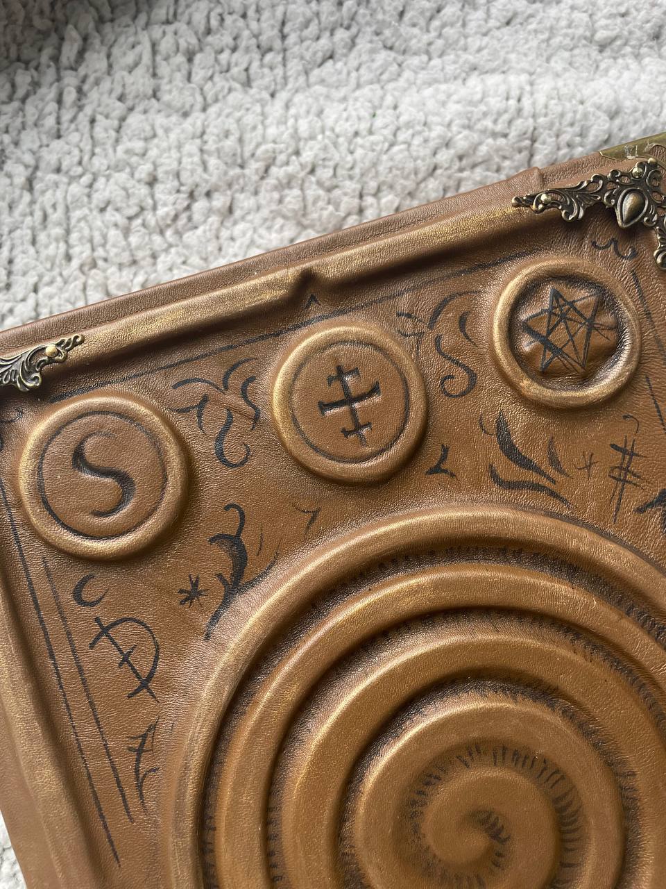 Gothic Leather Grimoire | Handmade Book of Shadows | Occult Journal | Sculpted Cover Spell Book