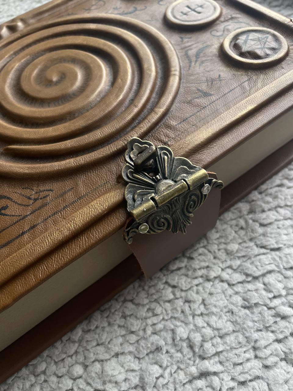 Gothic Leather Grimoire | Handmade Book of Shadows | Occult Journal | Sculpted Cover Spell Book