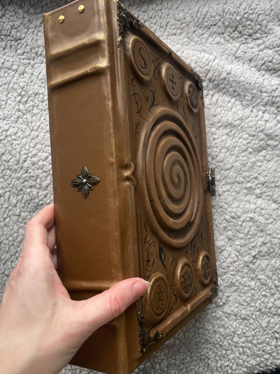 Gothic Leather Grimoire | Handmade Book of Shadows | Occult Journal | Sculpted Cover Spell Book