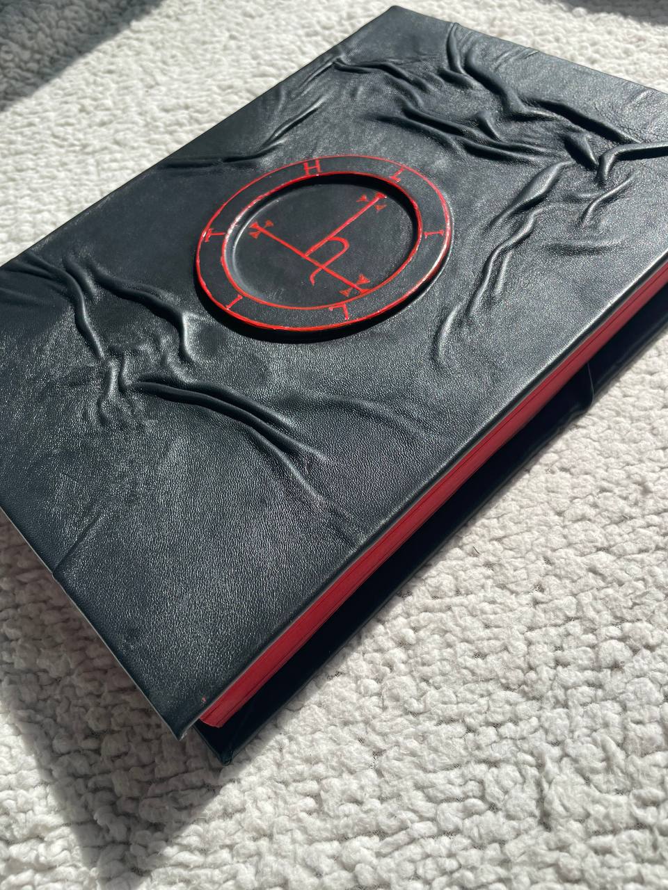 Lilith Sigil Grimoire – A4 Black Leather Witchcraft Journal | 600 Pages Handmade Spellbook