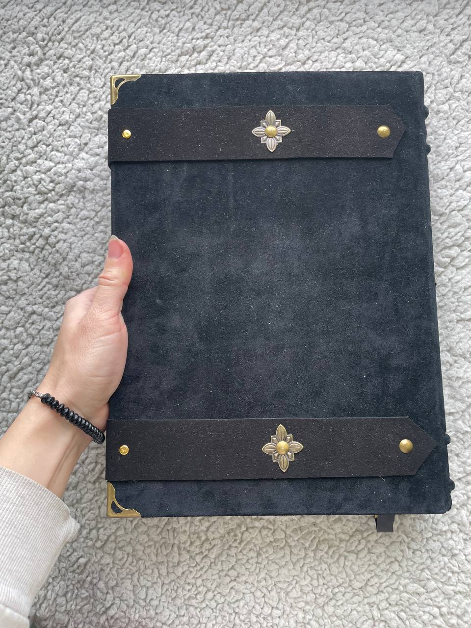 Elite Medieval Grimoire • A4 Handmade Leather Book of Shadows • Amethyst Witchcraft Journal