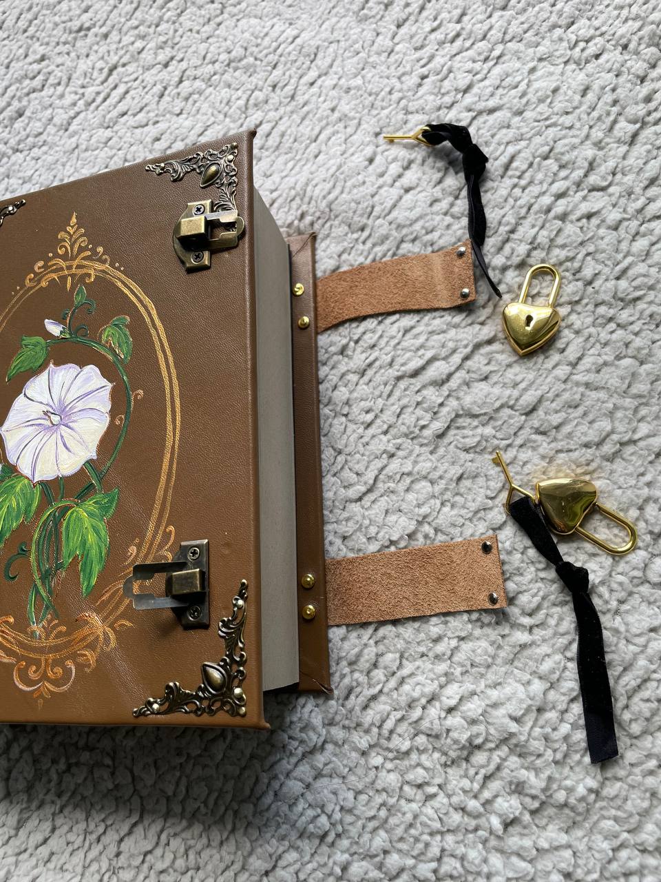 Moon Flower Grimoire, Custom Botanical Witch Journal, Lunar Spell Book, Personalized Wiccan Notebook