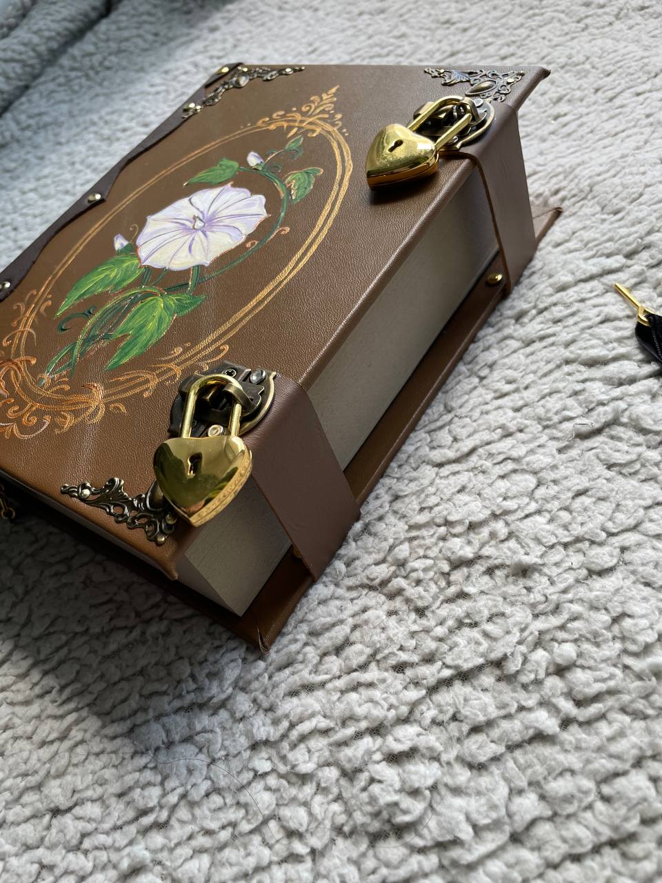Moon Flower Grimoire, Custom Botanical Witch Journal, Lunar Spell Book, Personalized Wiccan Notebook