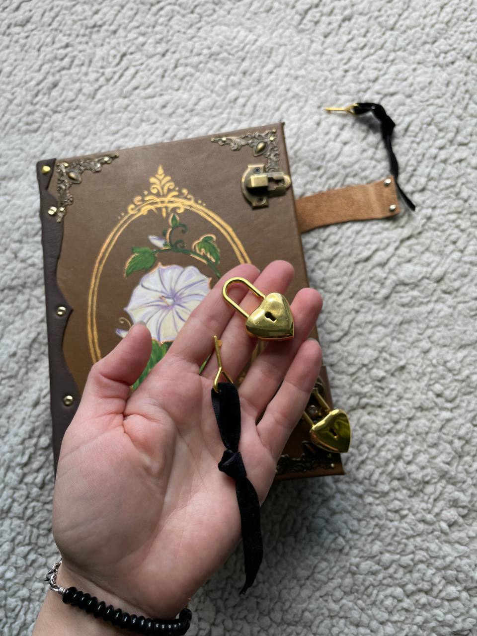 Moon Flower Grimoire, Custom Botanical Witch Journal, Lunar Spell Book, Personalized Wiccan Notebook