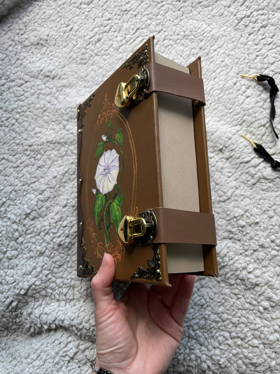 Moon Flower Grimoire, Custom Botanical Witch Journal, Lunar Spell Book, Personalized Wiccan Notebook