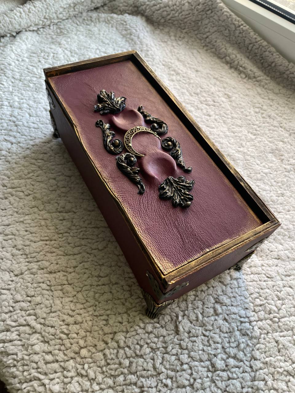 Witch Casket Altar Box, Gothic Occult Storage Chest, Tarot Crystal Box, Mystical Jewelry Organizer