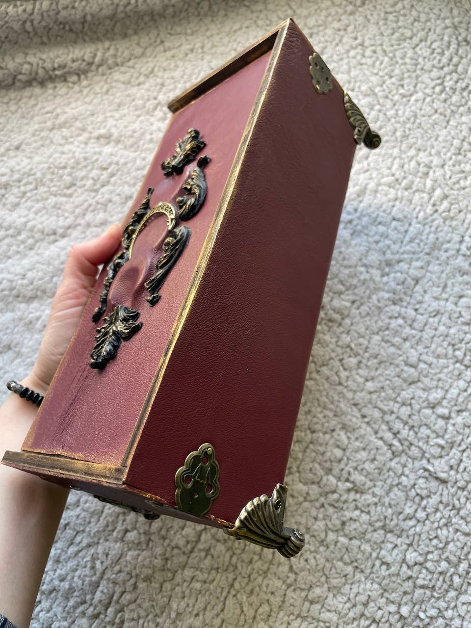 Witch Casket Altar Box, Gothic Occult Storage Chest, Tarot Crystal Box, Mystical Jewelry Organizer