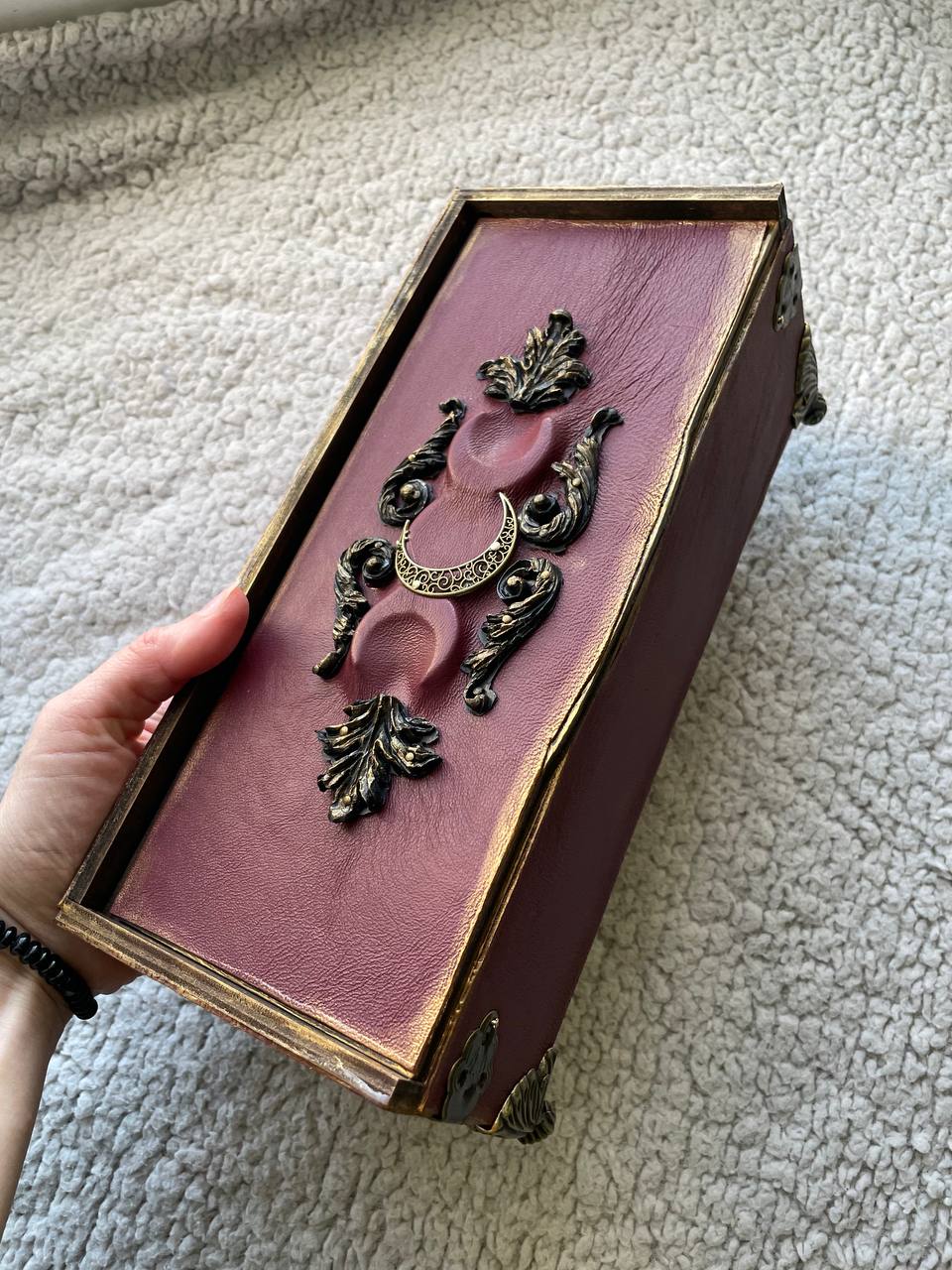 Witch Casket Altar Box, Gothic Occult Storage Chest, Tarot Crystal Box, Mystical Jewelry Organizer