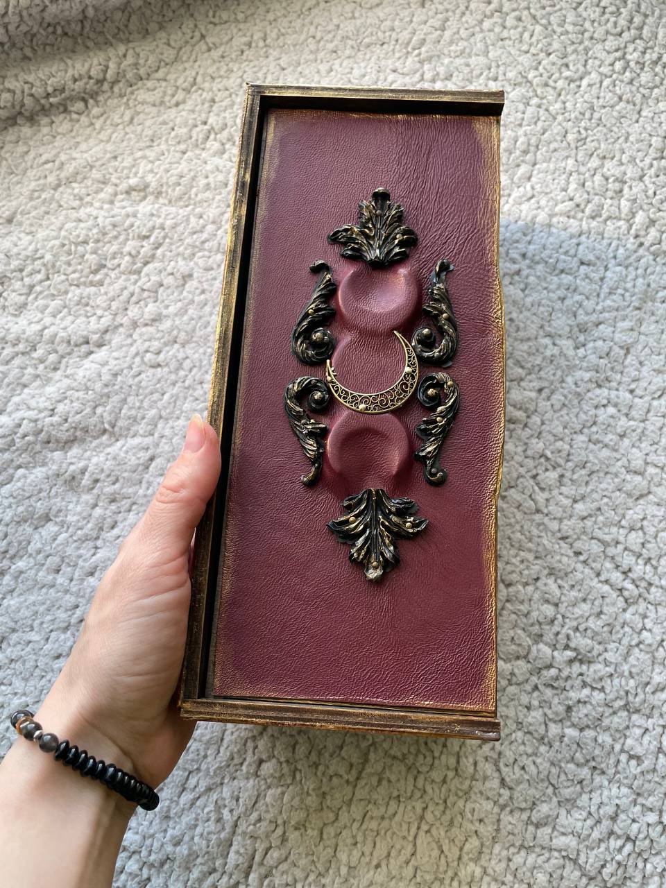 Witch Casket Altar Box, Gothic Occult Storage Chest, Tarot Crystal Box, Mystical Jewelry Organizer