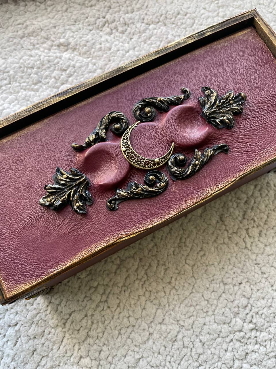 Witch Casket Altar Box, Gothic Occult Storage Chest, Tarot Crystal Box, Mystical Jewelry Organizer