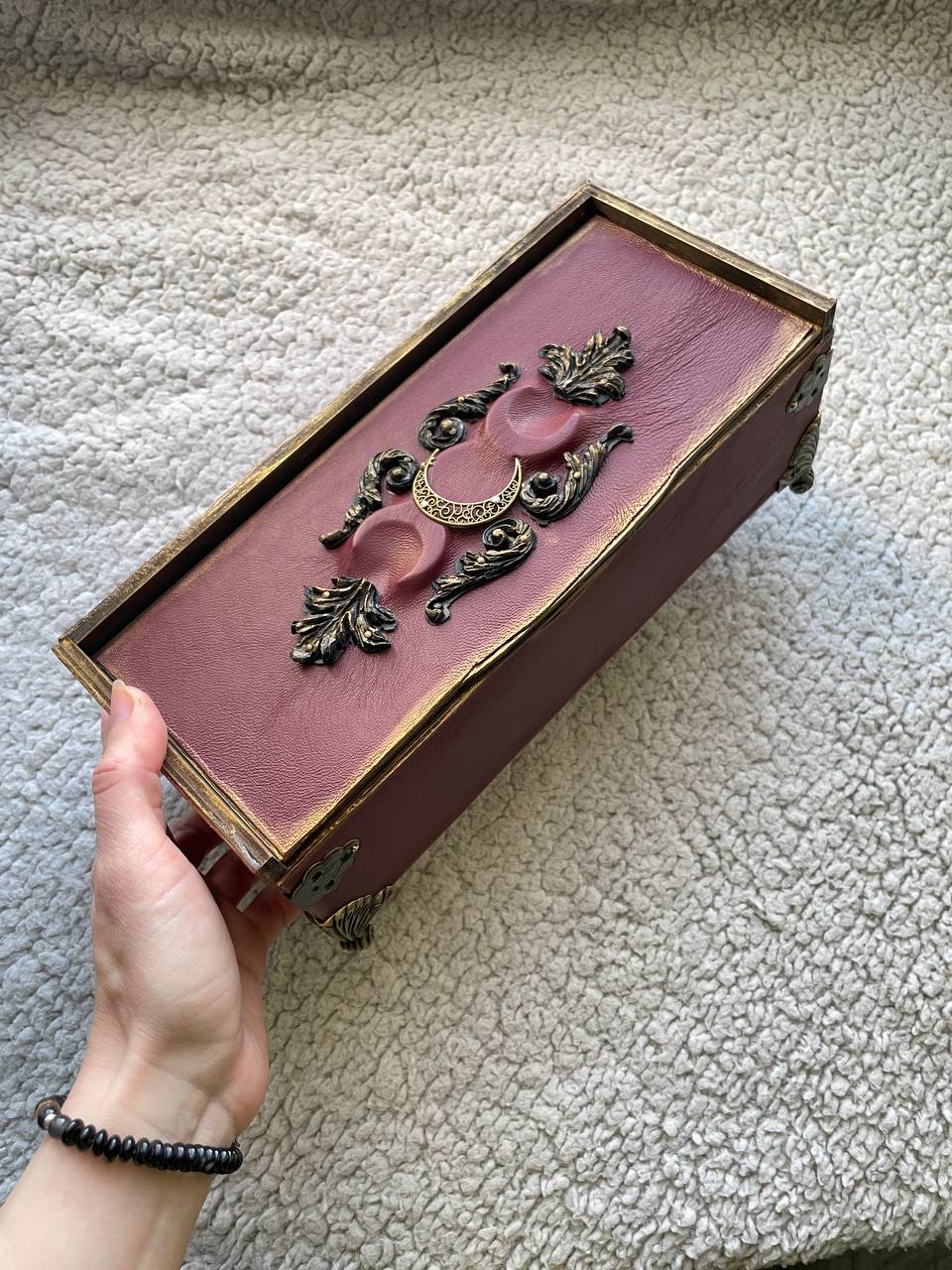 Witch Casket Altar Box, Gothic Occult Storage Chest, Tarot Crystal Box, Mystical Jewelry Organizer