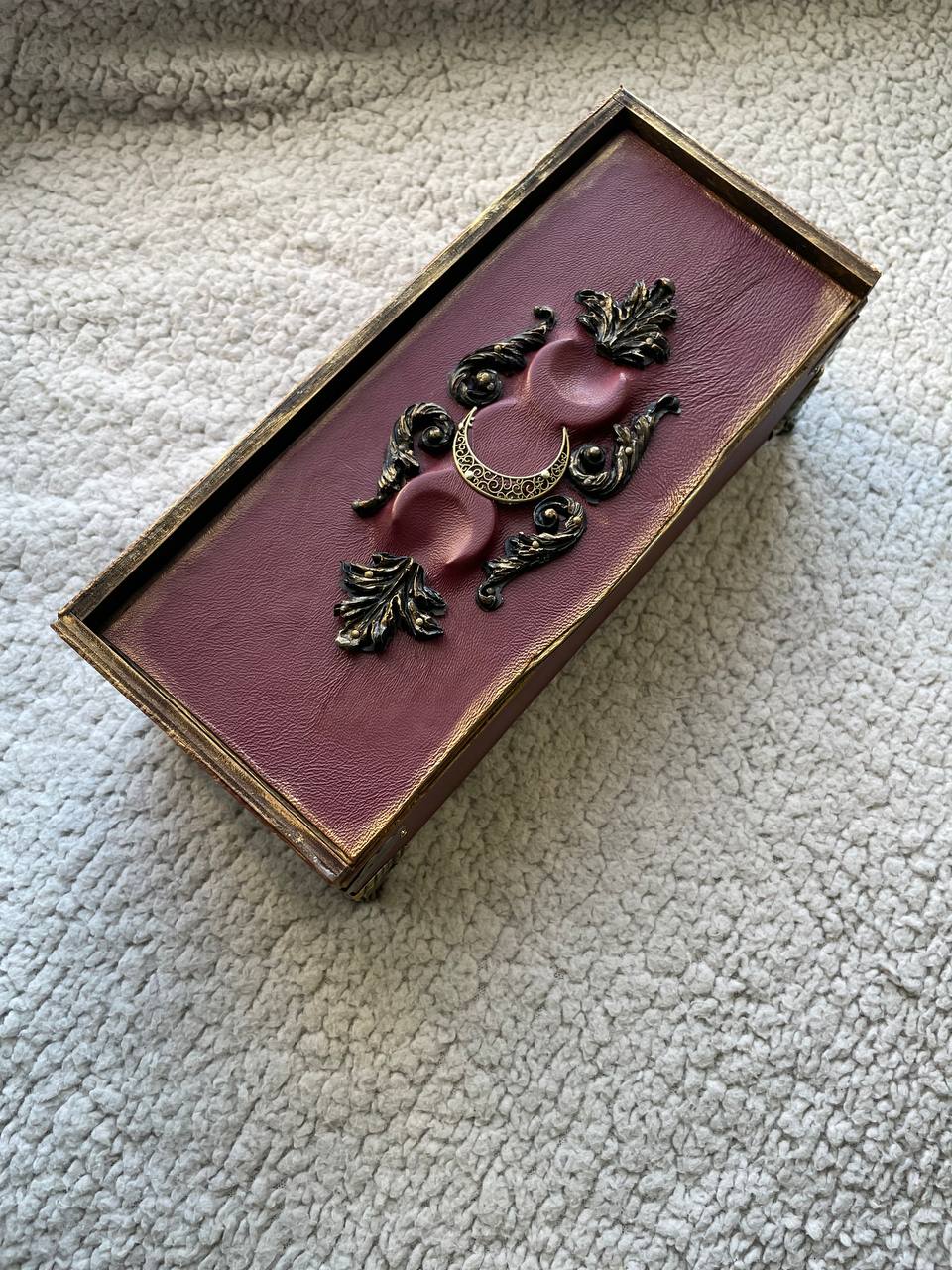 Witch Casket Altar Box, Gothic Occult Storage Chest, Tarot Crystal Box, Mystical Jewelry Organizer