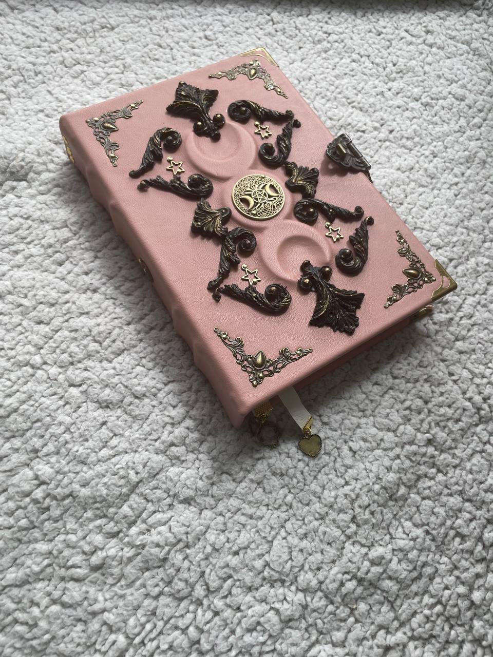 Triple Moon Grimoire, Wiccan Spell Book, Lunar Witch Notebook, Goddess Binder, Pagan Gift