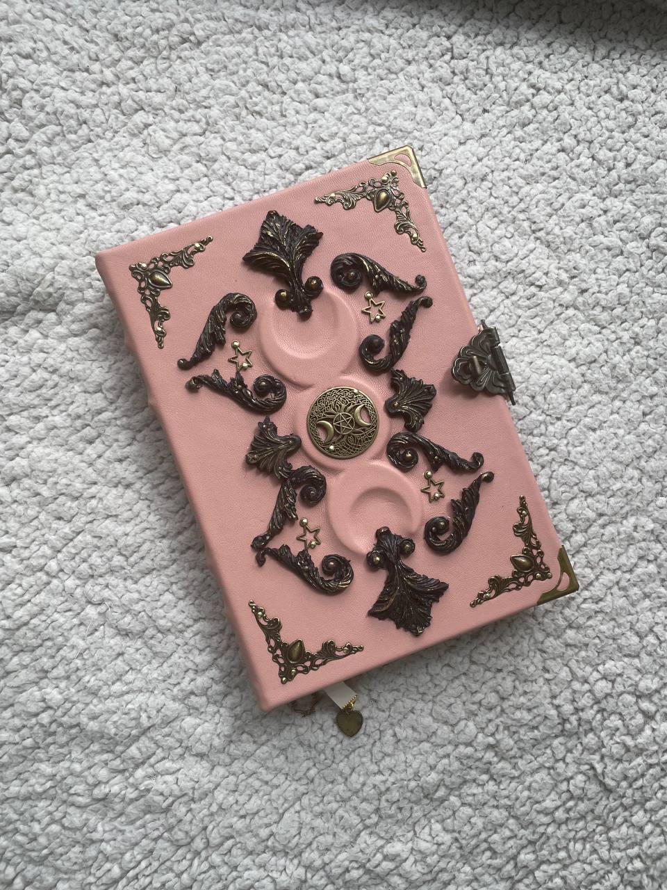 Triple Moon Grimoire, Wiccan Spell Book, Lunar Witch Notebook, Goddess Binder, Pagan Gift