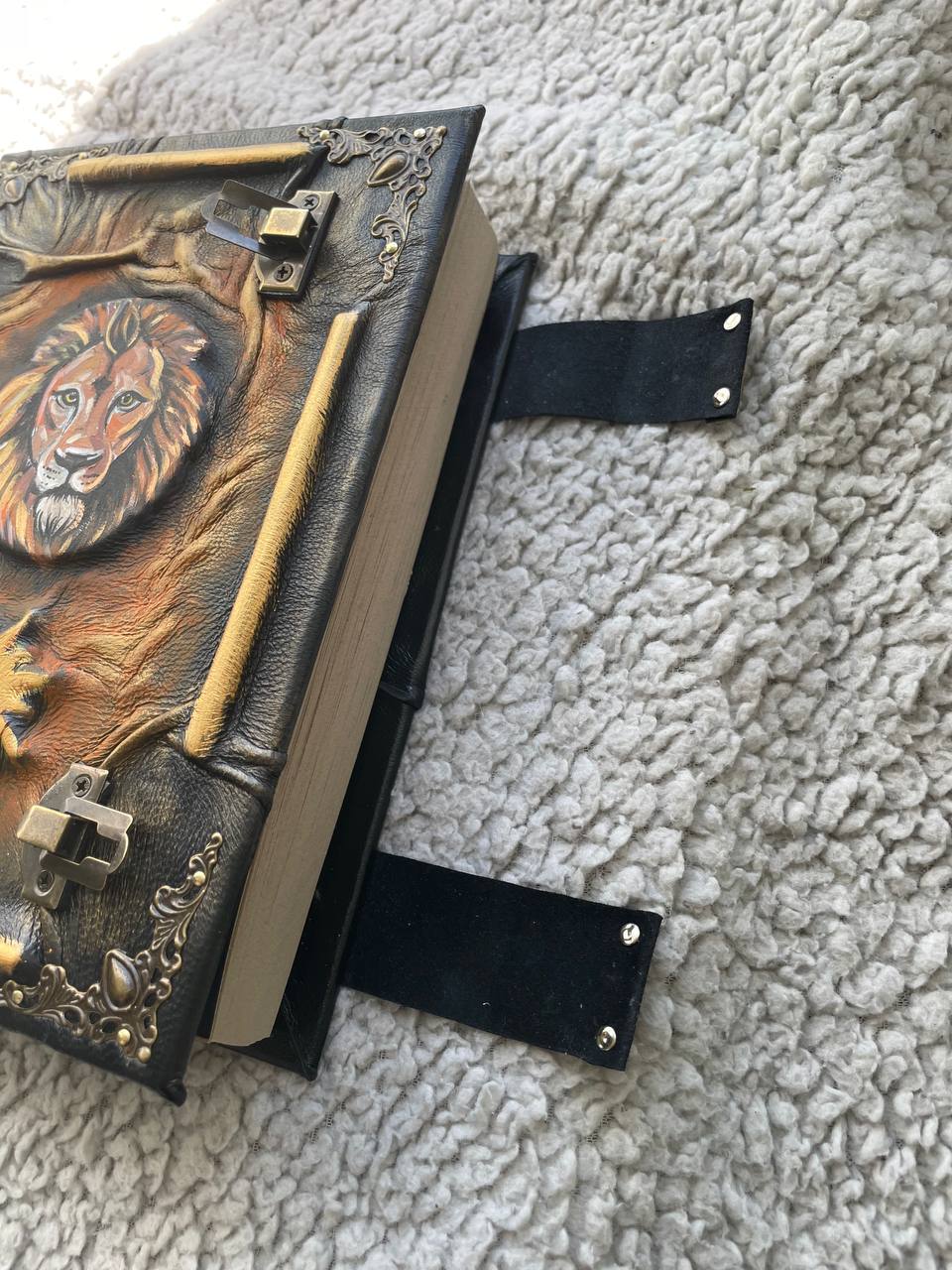 Lion Sun Grimoire, Handmade Zodiac Leo Journal, Celestial Leather Book, Astrology Notebook, Spiritual Journal