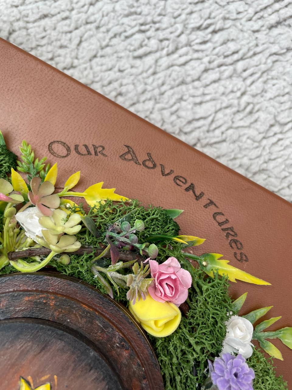 Personalized Memory Album Binder with Secret Ring Box, Handmade Leather Photo Album, Proposal Scrapbook