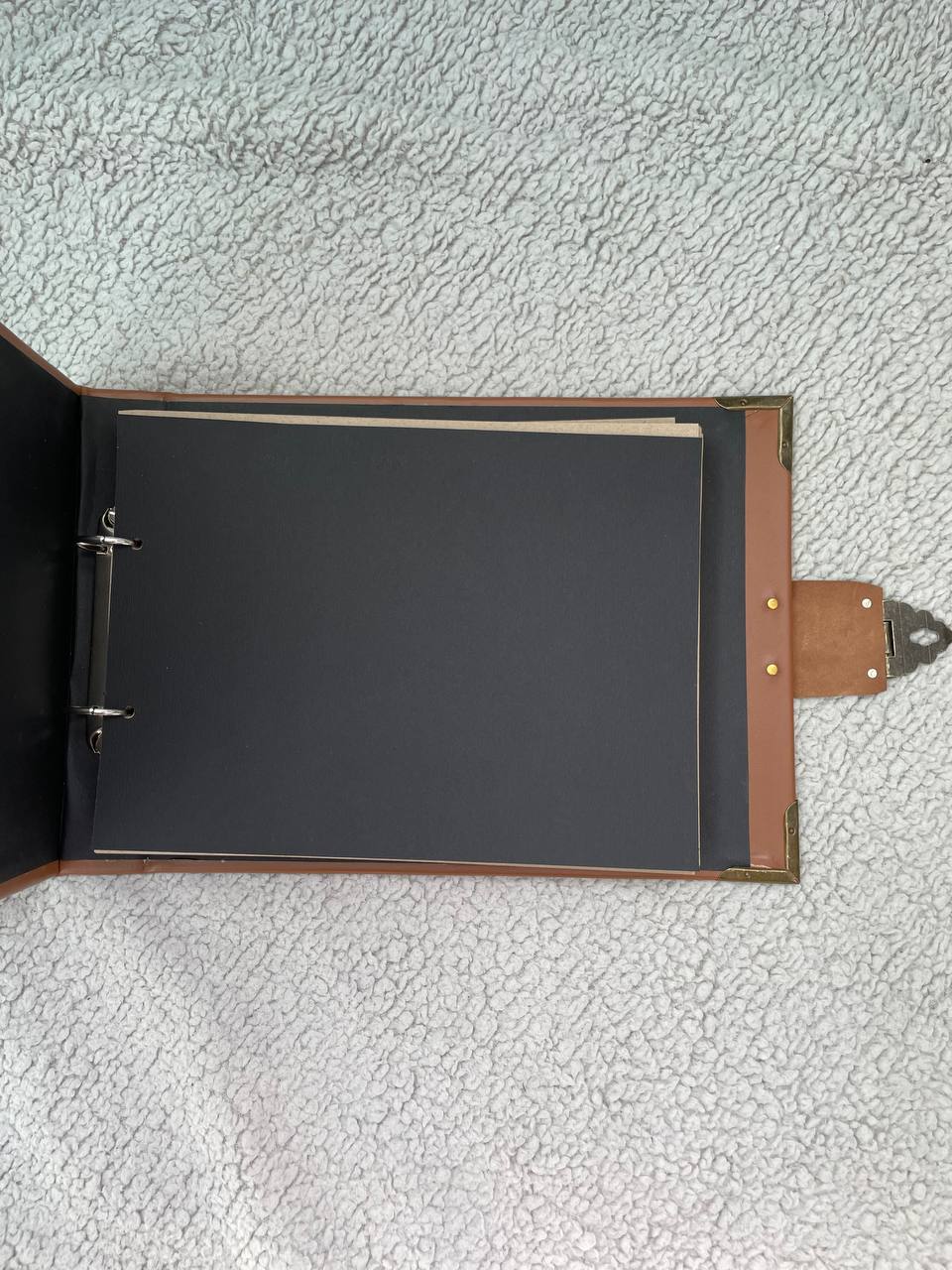 Personalized Memory Album Binder with Secret Ring Box, Handmade Leather Photo Album, Proposal Scrapbook