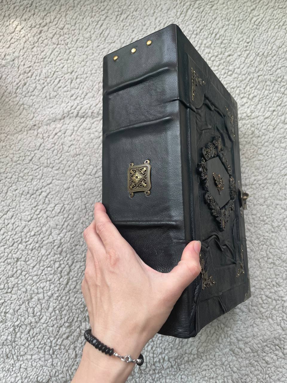 Death's Head Moth Grimoire – Handmade Gothic Journal, Watercolor Paper