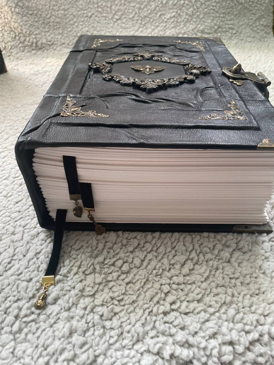 Death's Head Moth Grimoire – Handmade Gothic Journal, Watercolor Paper