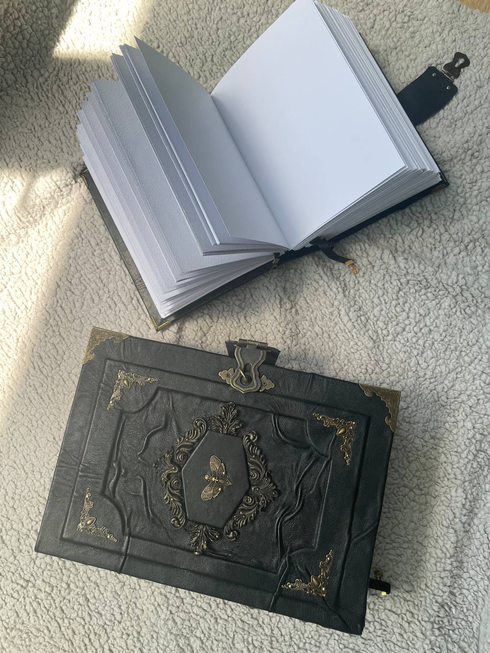 Death's Head Moth Grimoire – Handmade Gothic Journal, Watercolor Paper