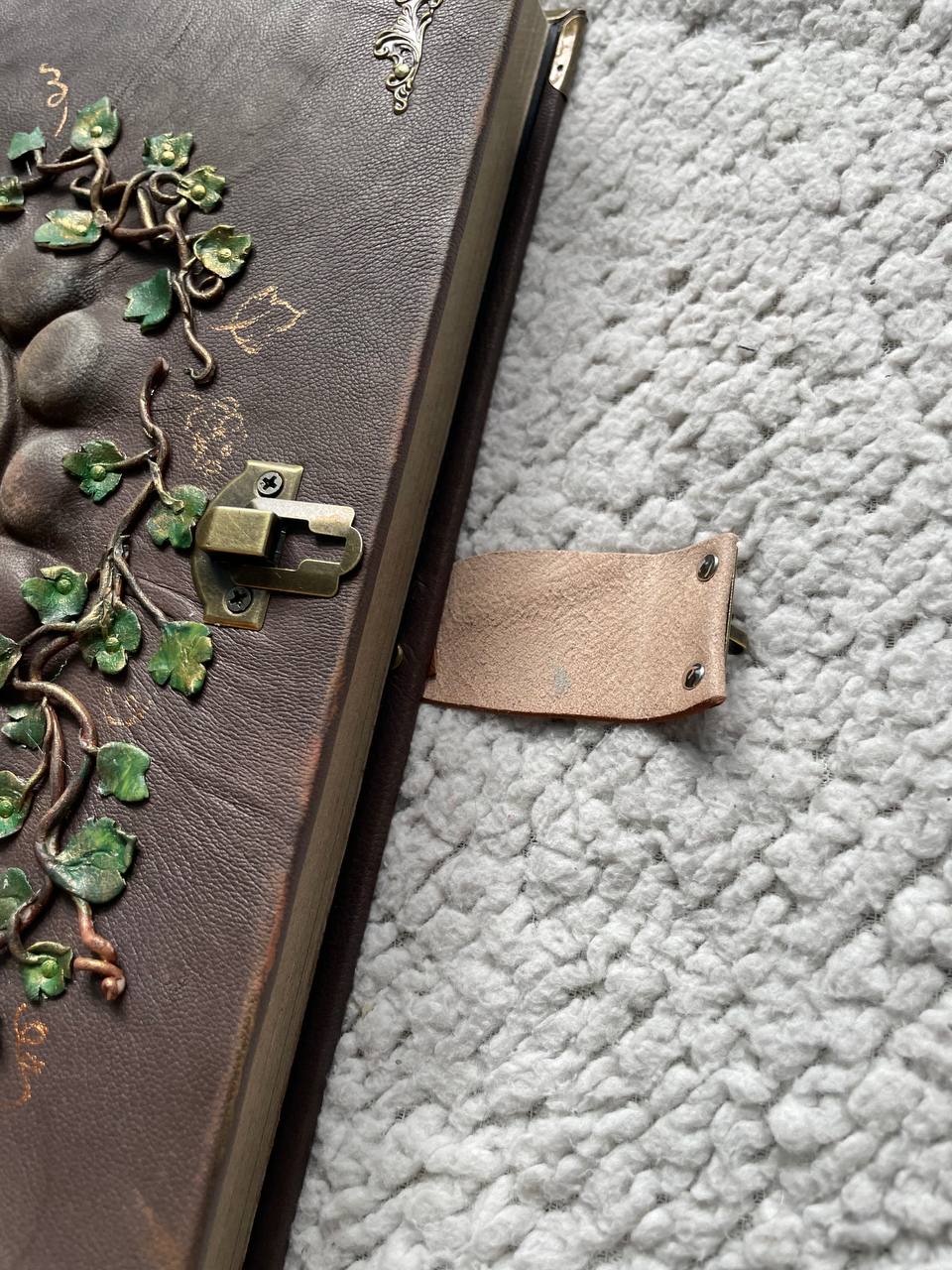 Fairy Door Grimoire | Handmade Leather Book of Shadows | Secret Garden Journal | Fantasy Spell Book | Witch Notebook