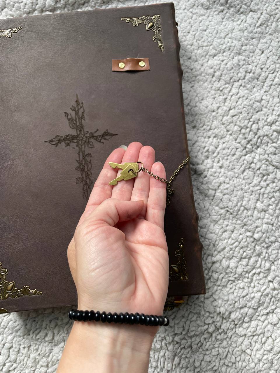 Fairy Door Grimoire | Handmade Leather Book of Shadows | Secret Garden Journal | Fantasy Spell Book | Witch Notebook