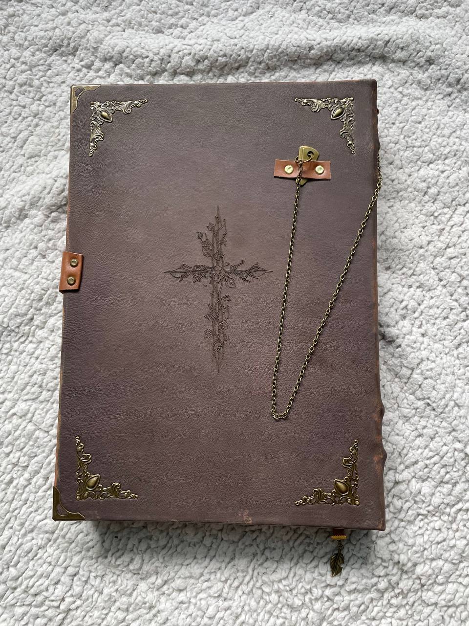 Fairy Door Grimoire | Handmade Leather Book of Shadows | Secret Garden Journal | Fantasy Spell Book | Witch Notebook