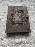 Fairy Door Grimoire | Handmade Leather Book of Shadows | Secret Garden Journal | Fantasy Spell Book | Witch Notebook