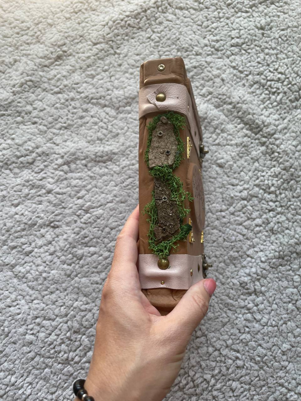 Family Tree Grimoire - Handmade Leather Journal with Woodburned Tree Design
