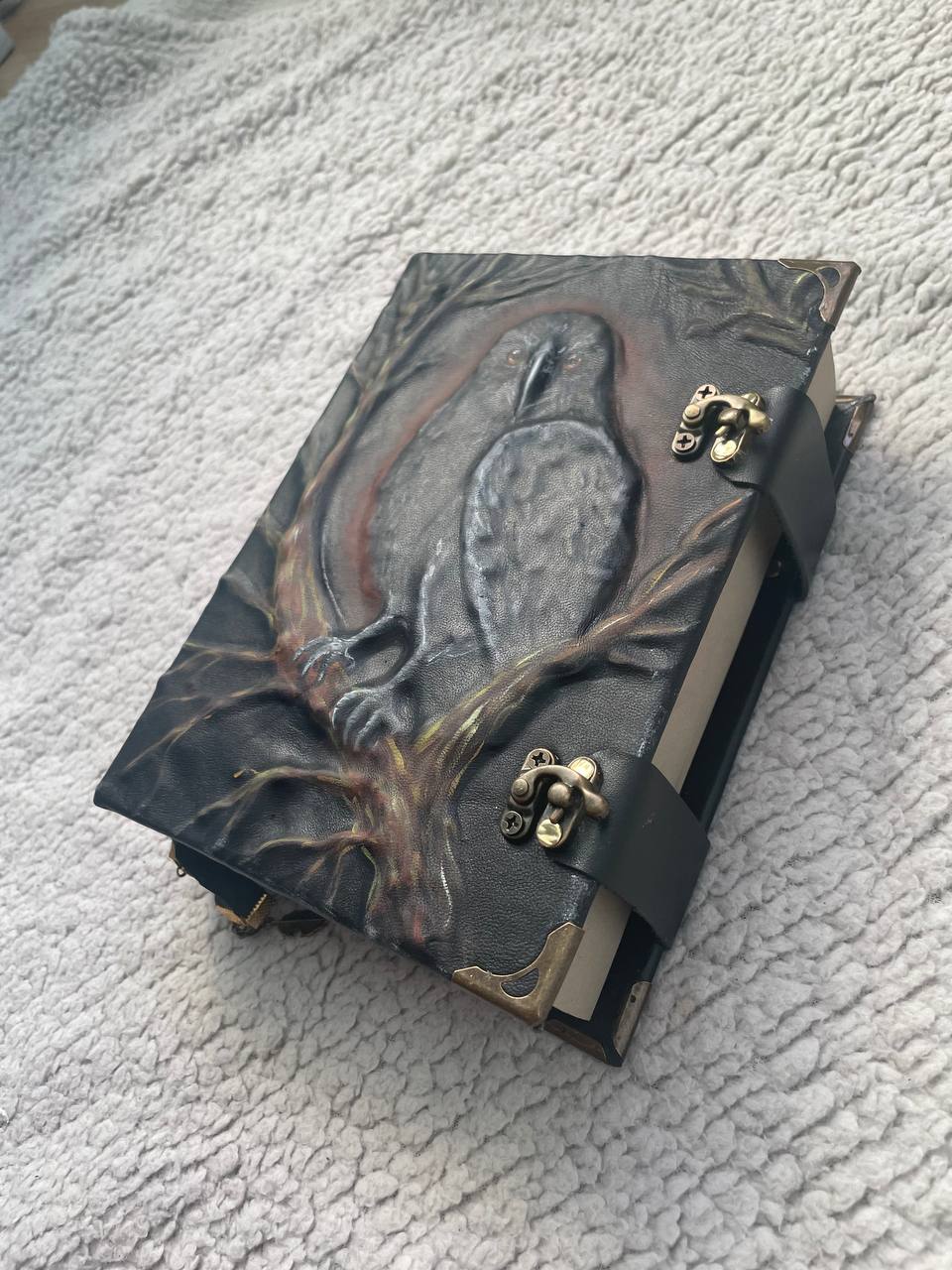 Raven Grimoire - Handmade Journal with 600 Kraft Pages