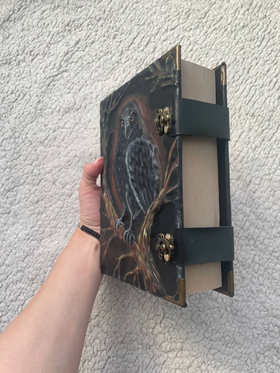 Raven Grimoire - Handmade Journal with 600 Kraft Pages