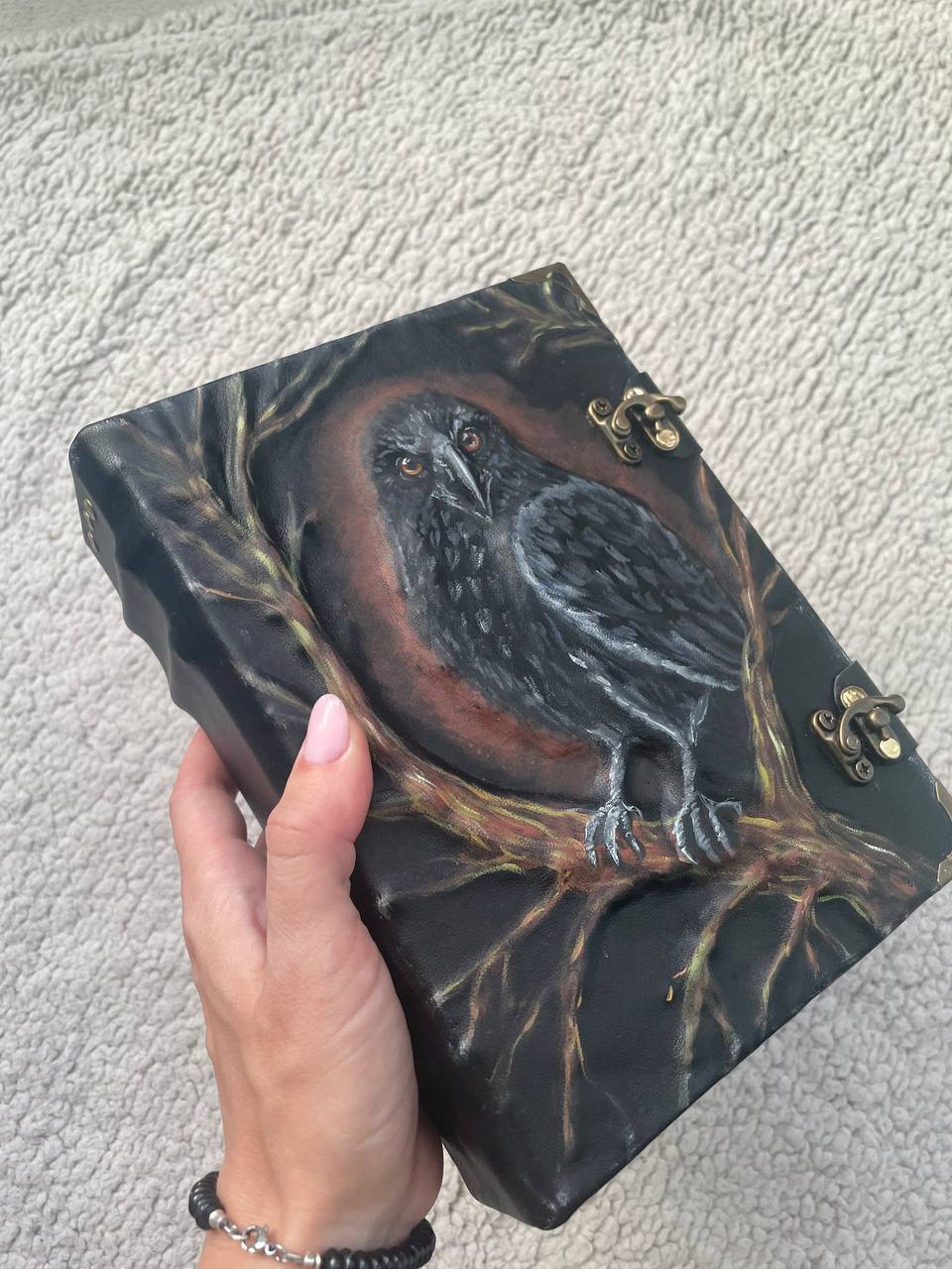 Raven Grimoire - Handmade Journal with 600 Kraft Pages