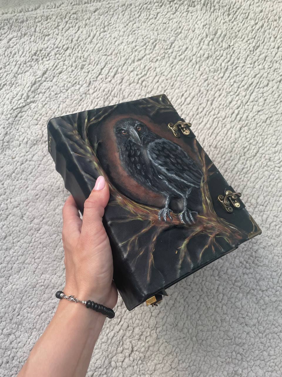 Raven Grimoire - Handmade Journal with 600 Kraft Pages