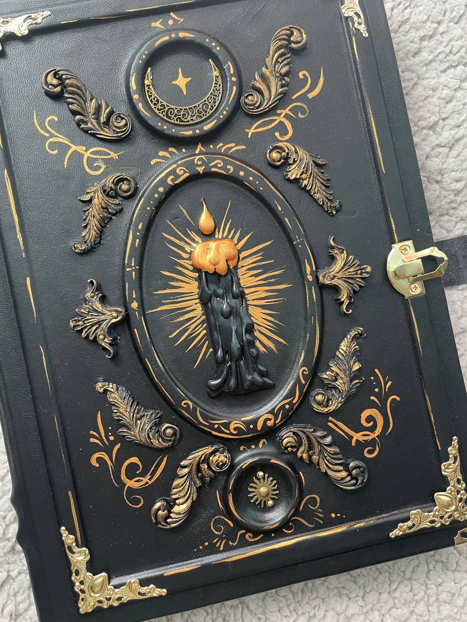 Handmade A4 Grimoire with Kraft Pages – Gothic Vintage Journal with Lock