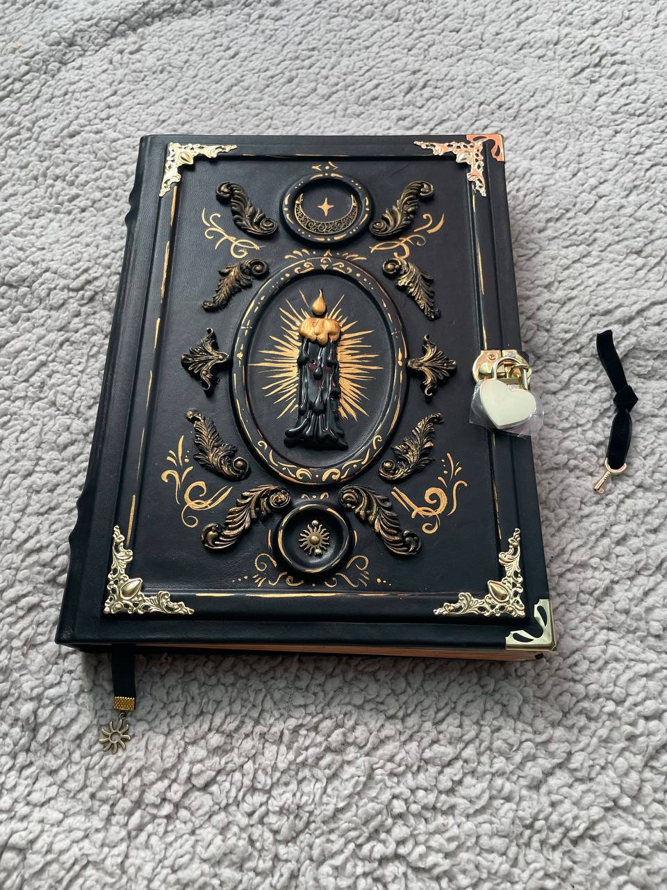 Handmade A4 Grimoire with Kraft Pages – Gothic Vintage Journal with Lock